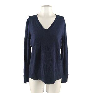 NWT 100% Merino Wool Charter Club Sweater MEDIUM(8-10) Blue Pullover V-neck